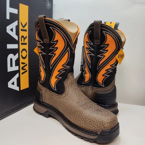 ARIAT Intrepid VentTek Comp Toe MEN'S Size 11.5 D Cocoa Brown/Orange 10020072 - Picture 3 of 15